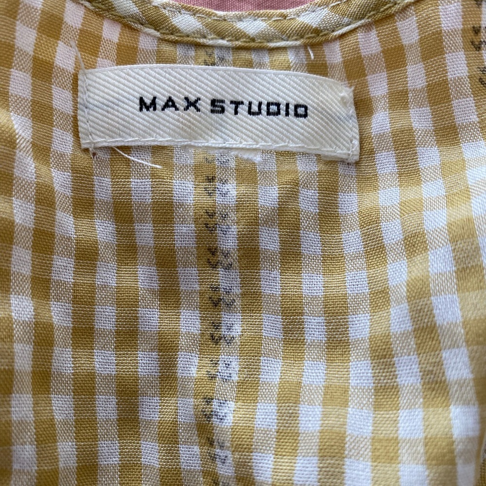 Max Studio Yellow Gingham Midi Dress - Picture 8 of 13